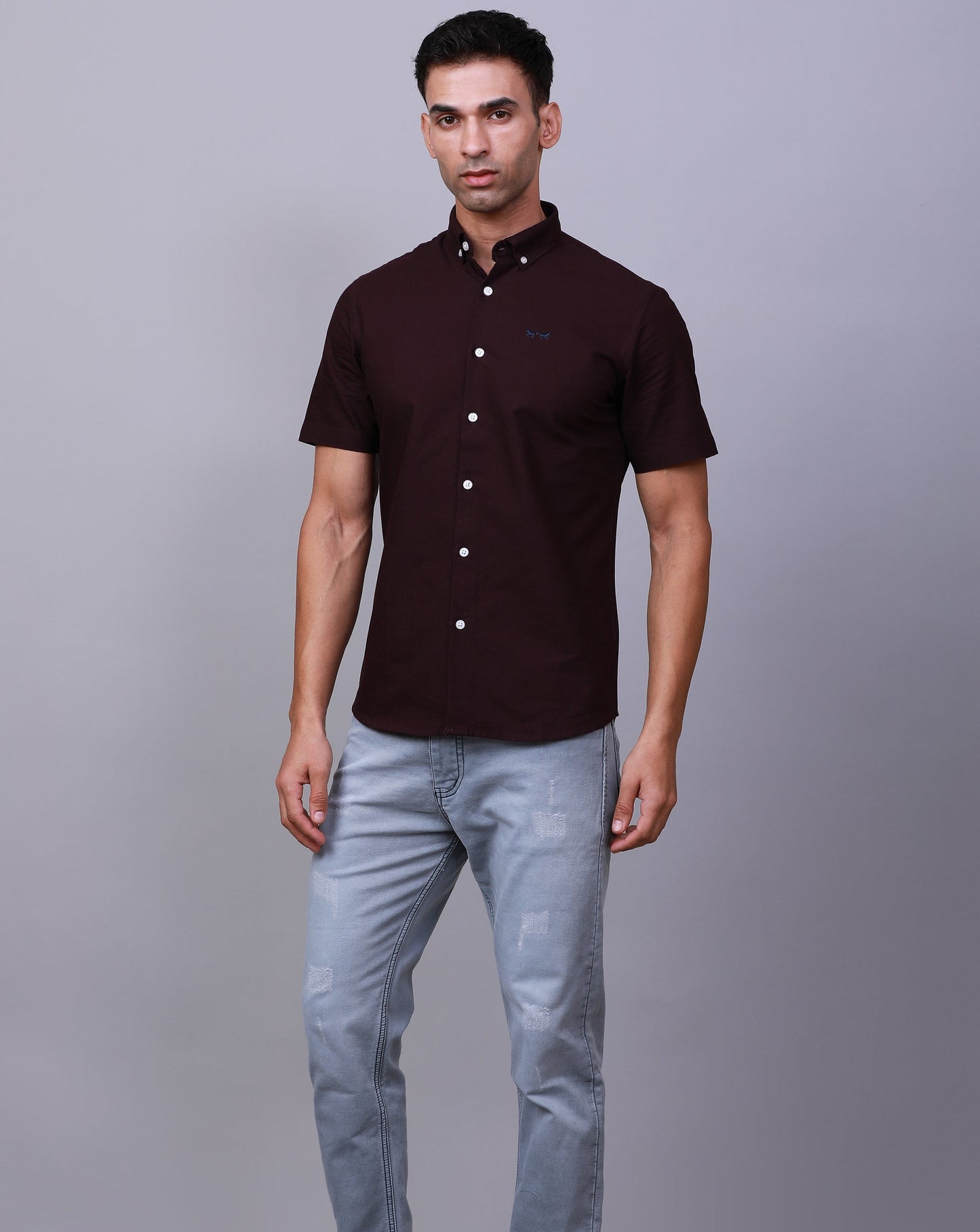 MAROON HALF SLEEVE SHIRT