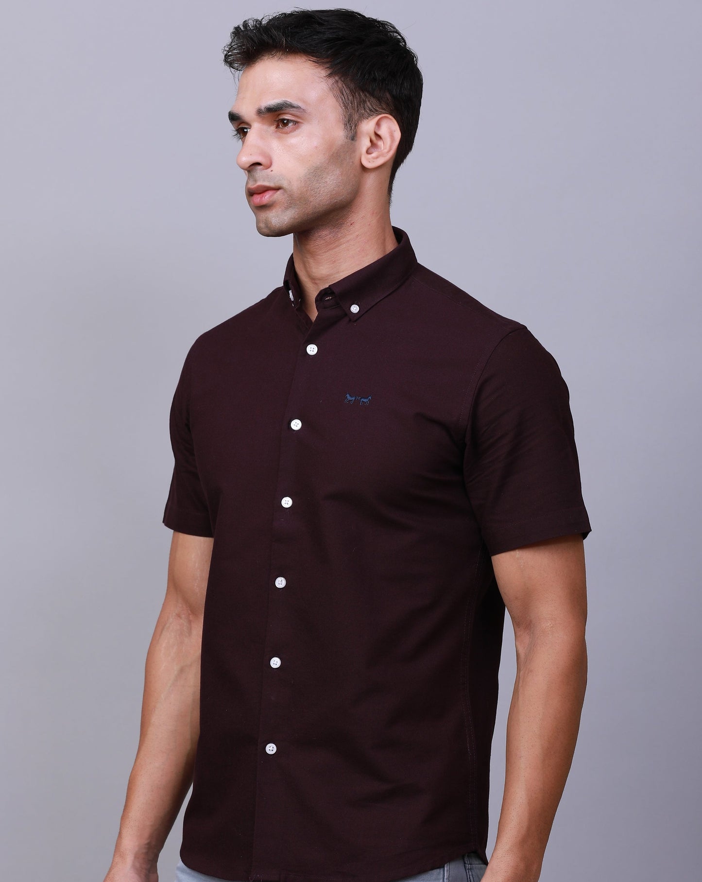 MAROON HALF SLEEVE SHIRT