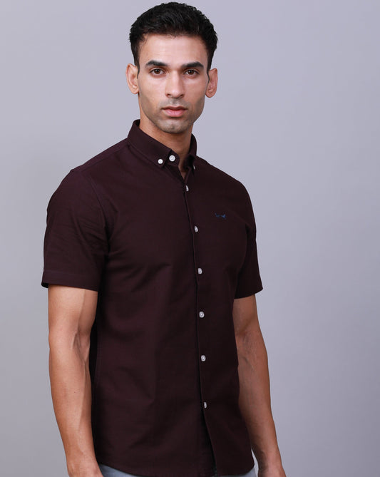 MAROON HALF SLEEVE SHIRT