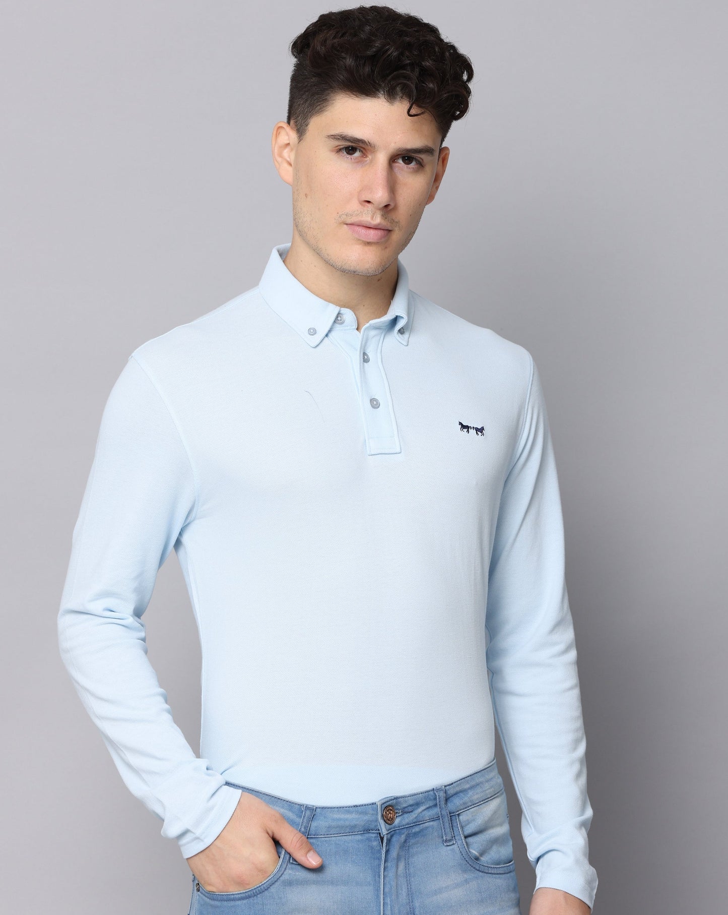 MILD BLUE POLO T-SHIRT