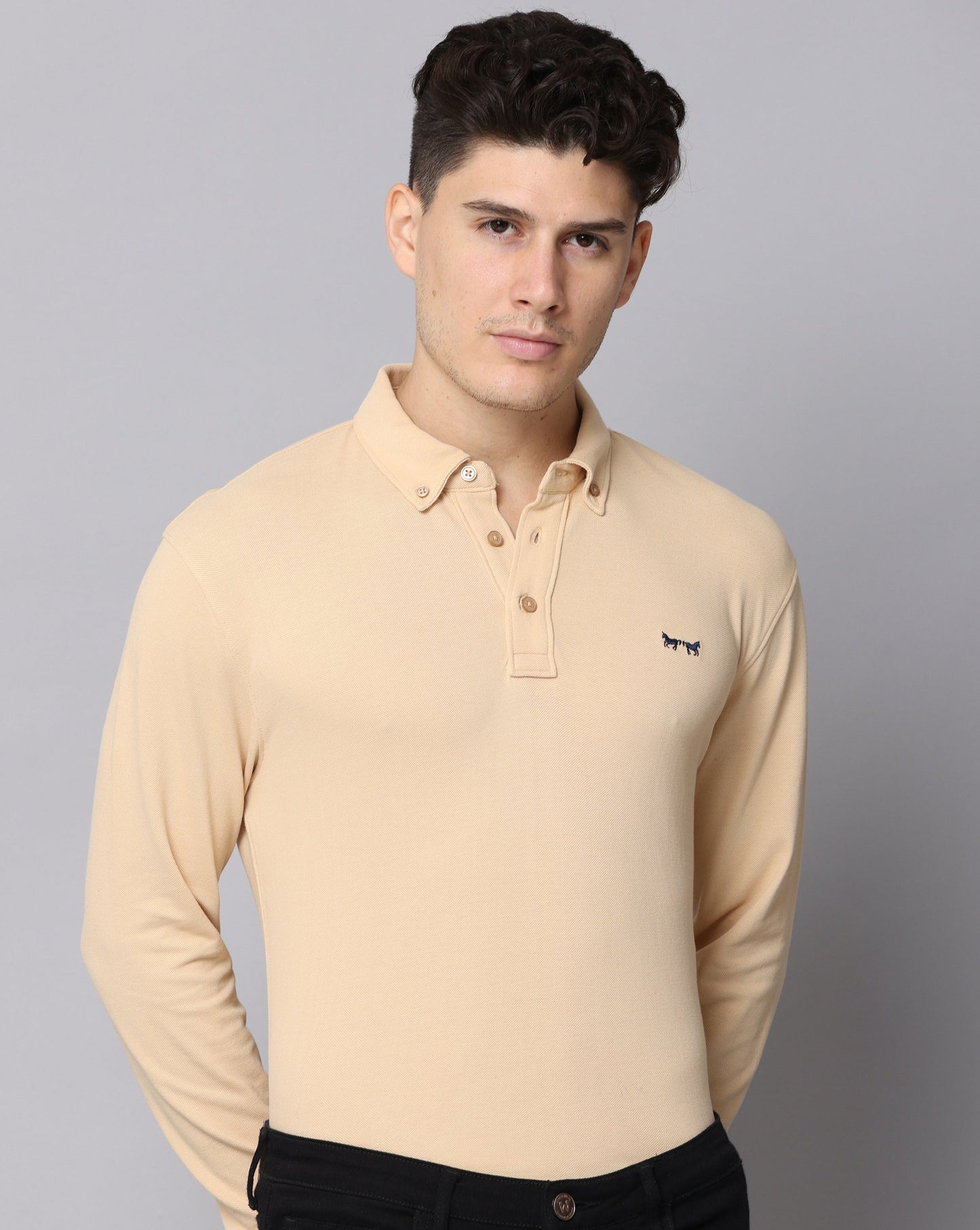 BEIGE POLO T-SHIRT